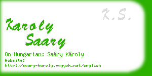 karoly saary business card